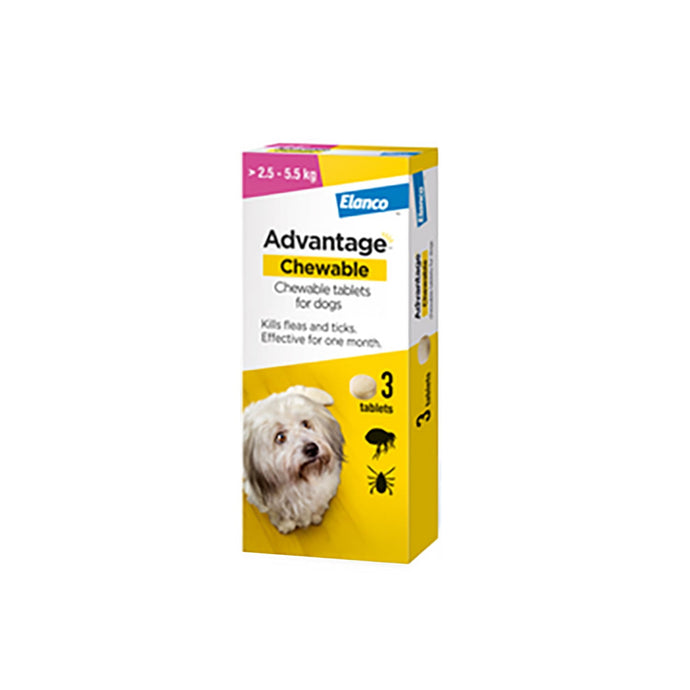Elanco Advantage Chewable Tablets For Dogs 2.5 5.5 Kg - Ashurst Equestrian & Country
