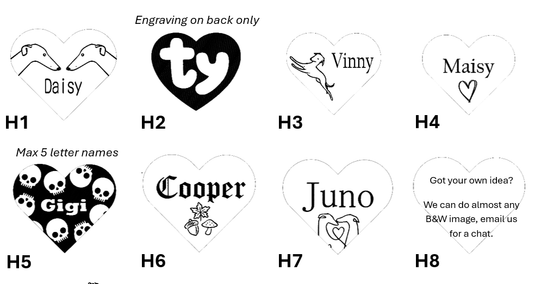 Engraved Dog Tags - Heart - Ashurst Equestrian & Country