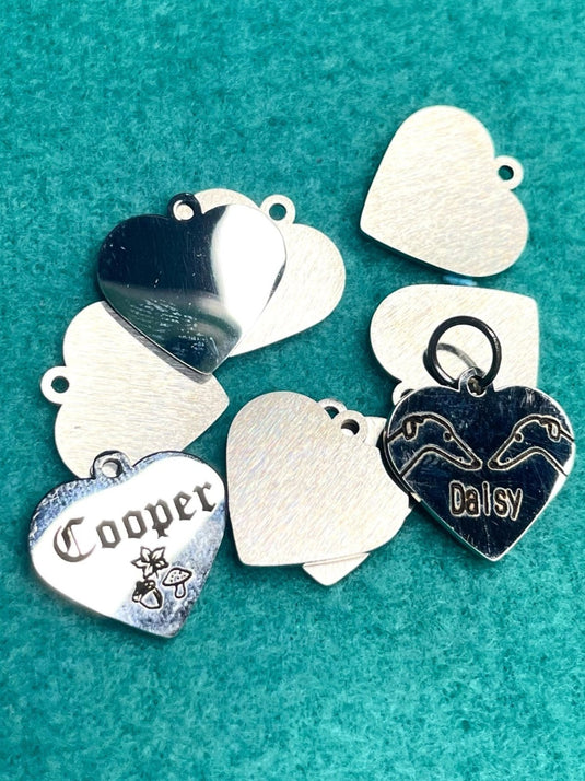 Engraved Dog Tags - Heart - Ashurst Equestrian & Country