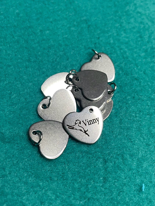 Engraved Dog Tags - Heart - Ashurst Equestrian & Country