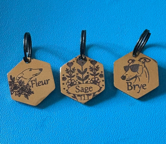 Engraved Dog Tags - Hexagonal - Ashurst Equestrian & Country