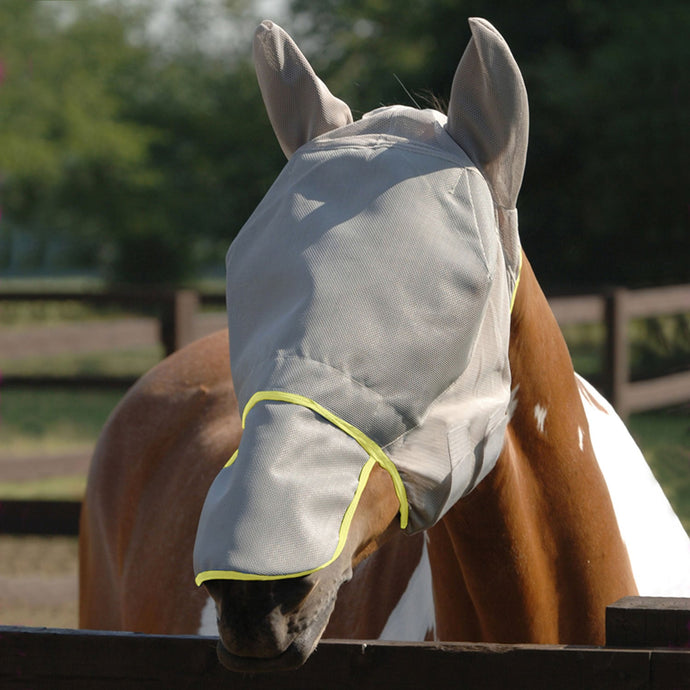 Equilibrium Field Relief Max Fly Mask Grey/Yellow - Ashurst Equestrian & Country