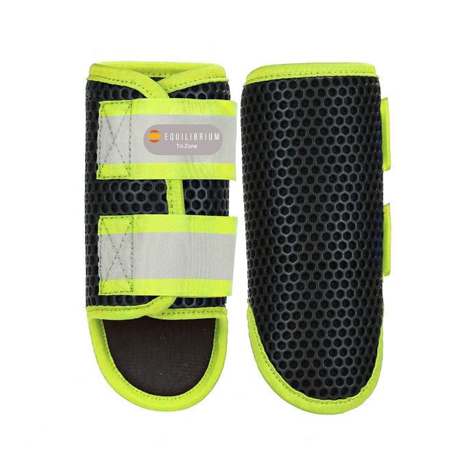 Equilibrium Tri Zone Brushing Boots Black/Fluorescent Yellow - Ashurst Equestrian & Country