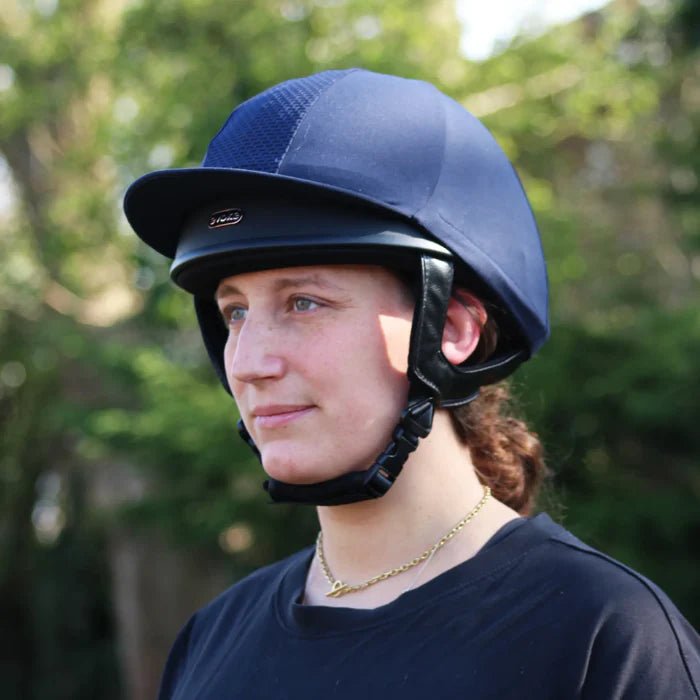 Load image into Gallery viewer, Evoke Vented Hat Silk Navy - Ashurst Equestrian &amp; Country
