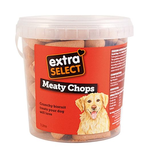 Extra Select Chops Biscuit Dog Treats 1 Litre Bucket - Ashurst Equestrian & Country