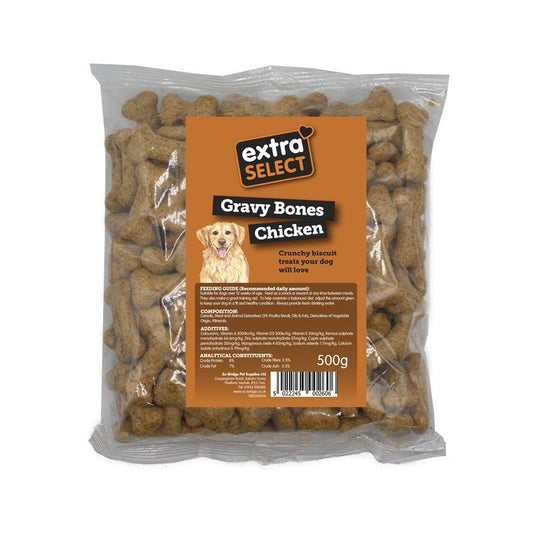 Extra Select Gravy Bones Chicken Dog Treats 500g - Ashurst Equestrian & Country