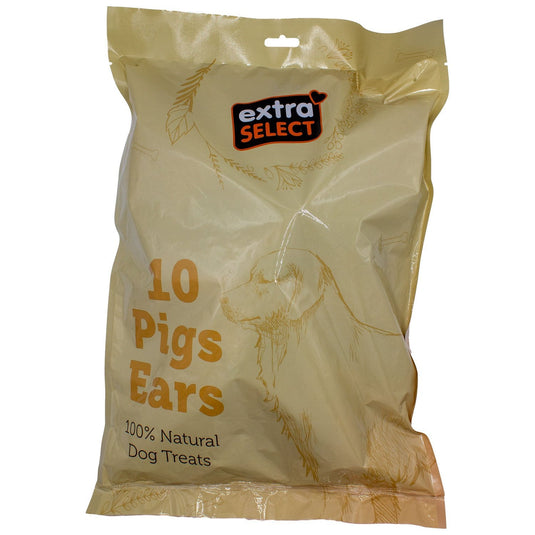 Extra Select Pigs Ears Natural Dog Treats 10 Pack - Ashurst Equestrian & Country