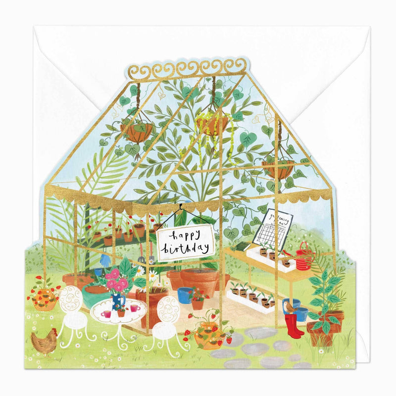 Load image into Gallery viewer, F176 - Greenhouse Birthday Cut-Out Card - Ashurst Equestrian &amp; Country
