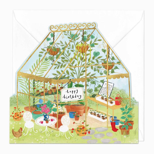 F176 - Greenhouse Birthday Cut-Out Card - Ashurst Equestrian & Country