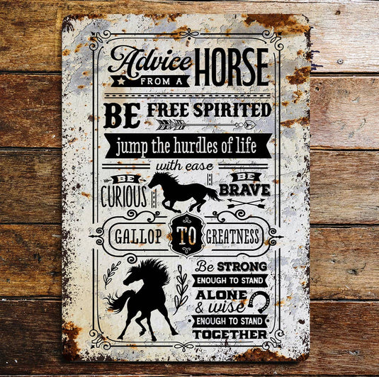 Farmer Farm Advice from horse Metal Wall Sign Plaque - Ashurst Equestrian & Country