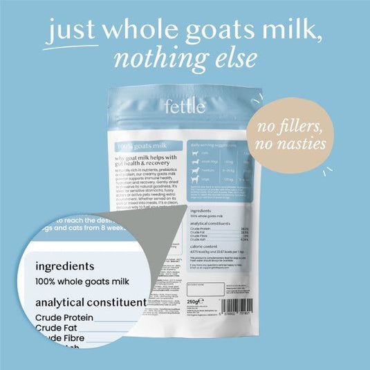 Fettle Natural Whole Goat's Milk Powder 250g - Ashurst Equestrian & Country