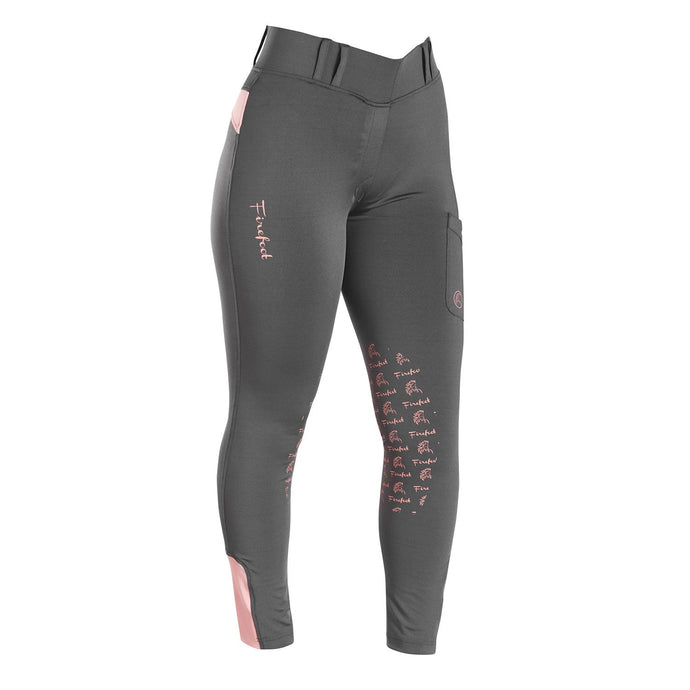 Firefoot Bankfield Basic Breeches Ladies Charcoal/Pink - Ashurst Equestrian & Country