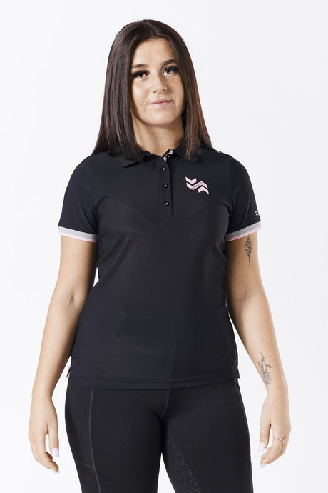 Firefoot Bempton Polo Shirt Ladies Black/Pink - Ashurst Equestrian & Country