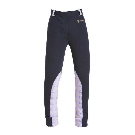 Firefoot Harden Jodphurs Horse Print Kids Navy/Lilac - Ashurst Equestrian & Country