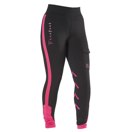 Firefoot Ripon Reflective Breeches Ladies Black/Pink - Ashurst Equestrian & Country