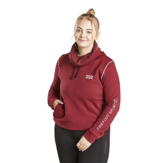 Firefoot Rolled Neck Top Ladies Merlot/Grey - Ashurst Equestrian & Country