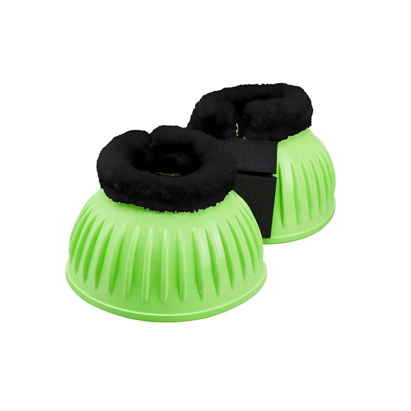 Load image into Gallery viewer, Firefoot Rubber Bell Boot With Fur Lining Neon Green - Ashurst Equestrian &amp; Country
