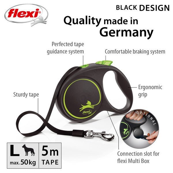 Load image into Gallery viewer, Flexi Black Design L Tape 5m Green - Ashurst Equestrian &amp; Country
