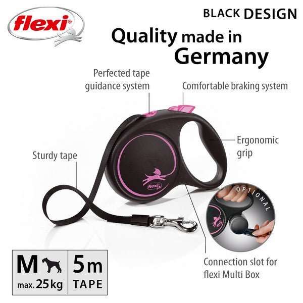Load image into Gallery viewer, Flexi Black Design M Tape 5m Pink - Ashurst Equestrian &amp; Country
