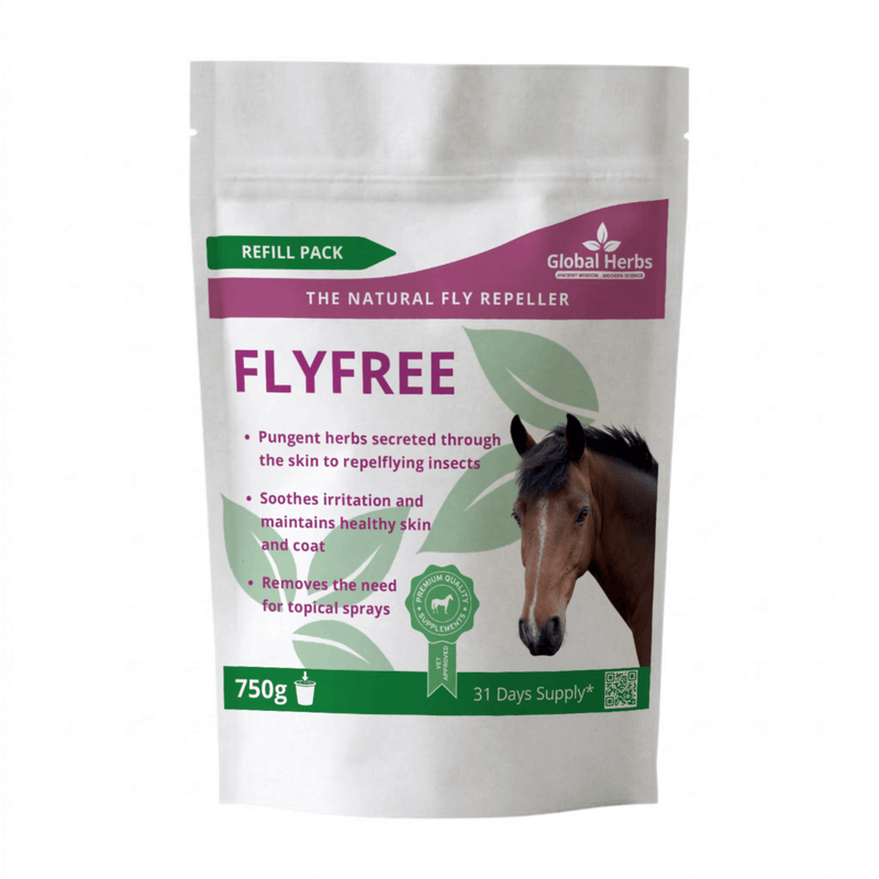 Load image into Gallery viewer, Flyfree Refill Pouch 750g - Global Herbs - Ashurst Equestrian &amp; Country
