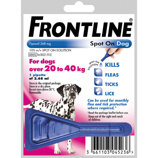 Frontline Spot On For Large Dogs 20 40 Kg - Ashurst Equestrian & Country