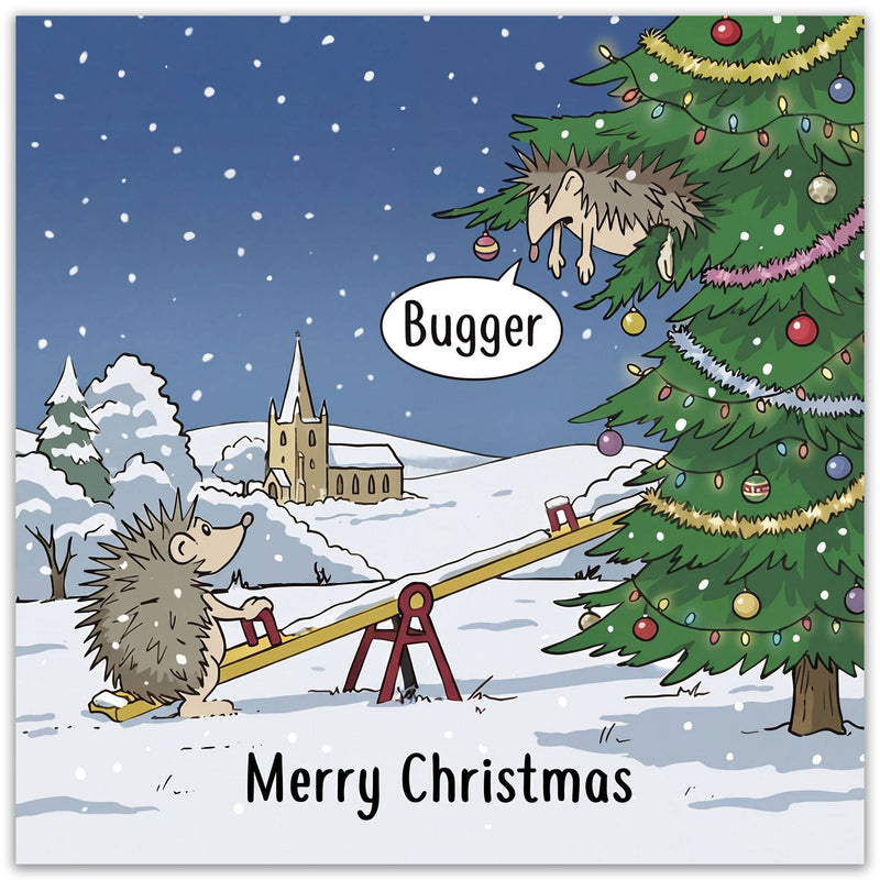 Load image into Gallery viewer, Funny Christmas Card - Bugger Christmas Tree - Ashurst Equestrian &amp; Country
