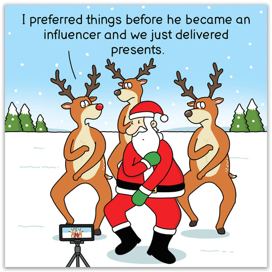 Funny Christmas Card - Santa Influencer - Ashurst Equestrian & Country