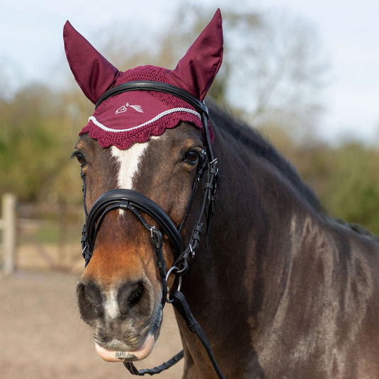 Gallop Classic Fly Veil Burgundy - Ashurst Equestrian & Country