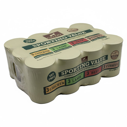 Gelert Sporting Mixed Variety Value Wet Dog Food Tins 12 x 400g - Ashurst Equestrian & Country