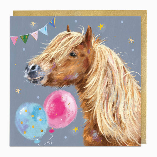 H039 - Party Horse Birthday Card - Ashurst Equestrian & Country