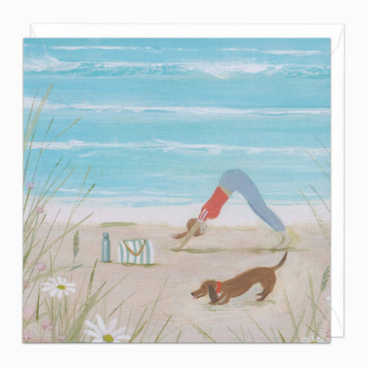 H159 - Downward Dog Art Card - Ashurst Equestrian & Country
