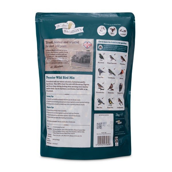 Load image into Gallery viewer, Harrisons Premier Wild Bird Mix 2kg Pouch - Ashurst Equestrian &amp; Country

