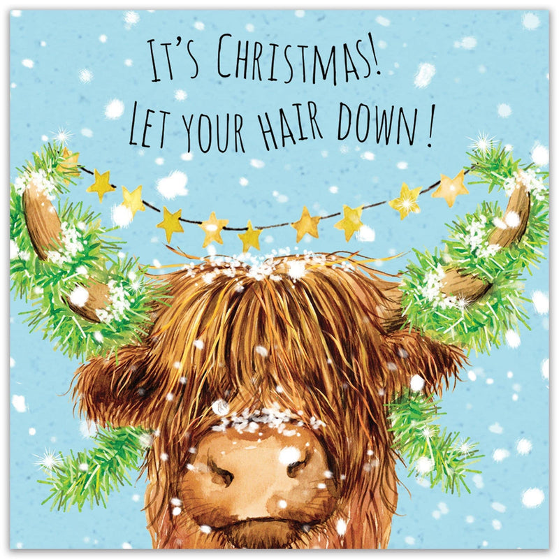 Load image into Gallery viewer, Highland Cow Hair - Funny Christmas Card - Ashurst Equestrian &amp; Country
