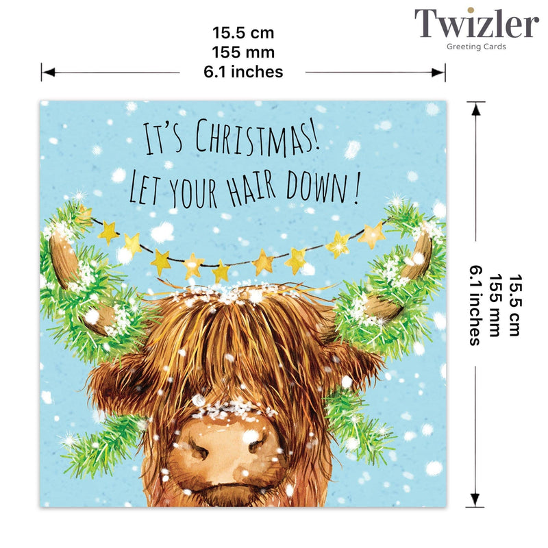 Load image into Gallery viewer, Highland Cow Hair - Funny Christmas Card - Ashurst Equestrian &amp; Country
