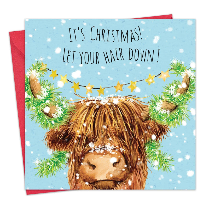 Load image into Gallery viewer, Highland Cow Hair - Funny Christmas Card - Ashurst Equestrian &amp; Country
