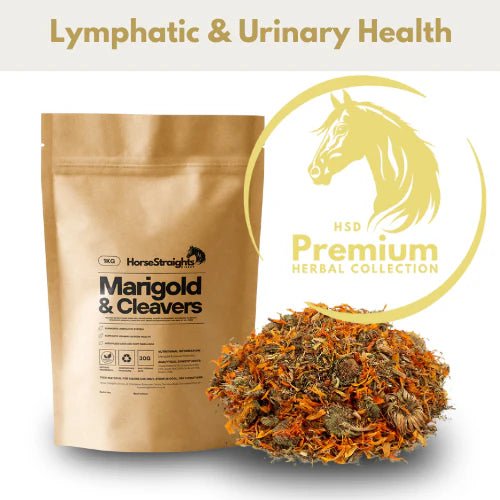 Horse Straights Direct Marigold & Cleavers Mix - 1kg Pouch - Ashurst Equestrian & Country