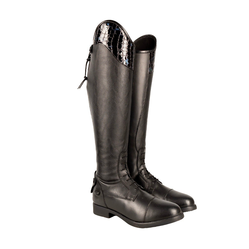 Load image into Gallery viewer, Hy Equestrian Aliano Riding Boots Black/Blue - Ashurst Equestrian &amp; Country
