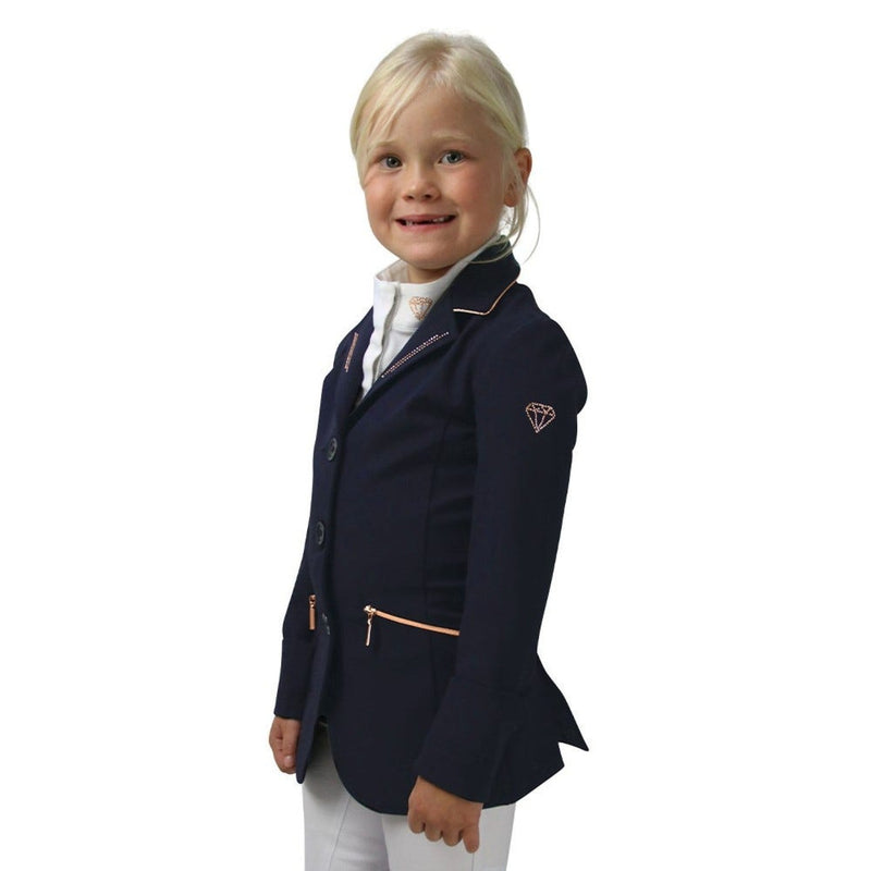 Load image into Gallery viewer, Hy Equestrian Cadiz Mizs Show Jacket Navy/Rose Gold - Ashurst Equestrian &amp; Country
