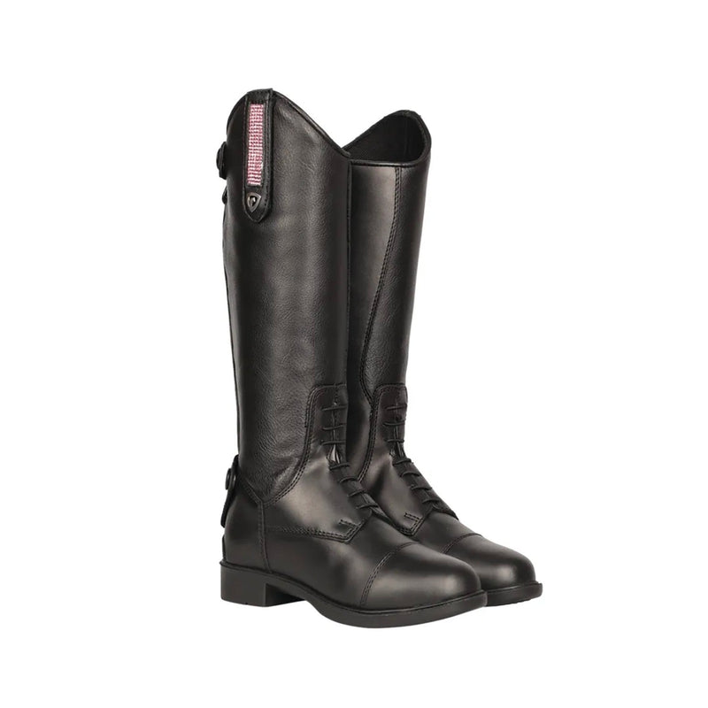 Load image into Gallery viewer, Hy Equestrian Cascano Riding Boots Child Black/Pink Diamante - Ashurst Equestrian &amp; Country
