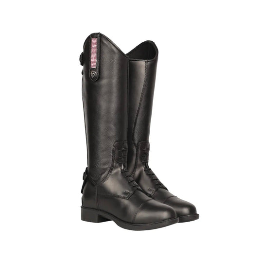 Hy Equestrian Cascano Riding Boots Child Black/Pink Diamante - Ashurst Equestrian & Country