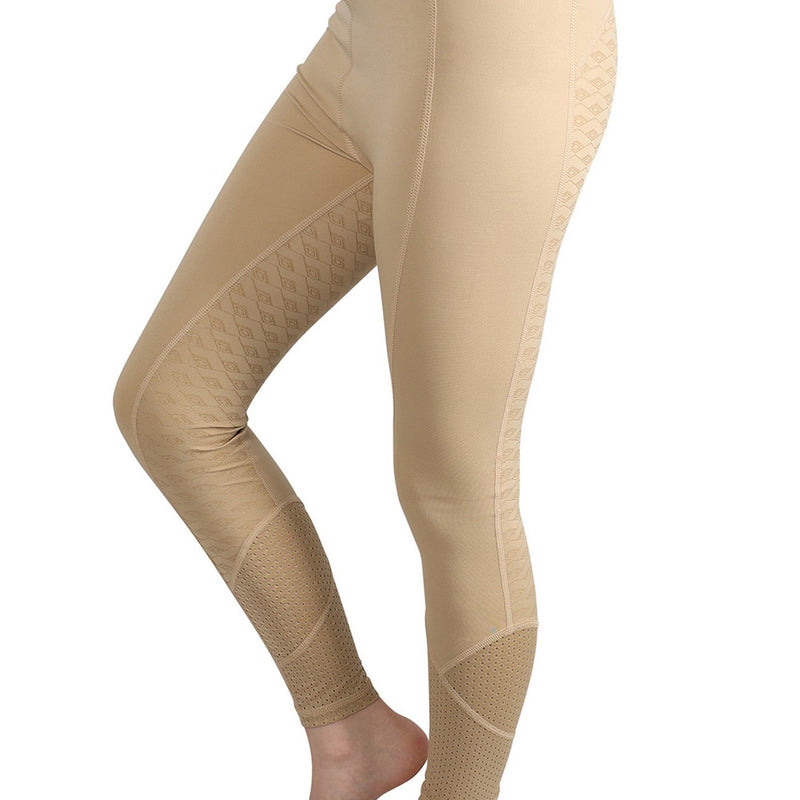 Load image into Gallery viewer, Hy Equestrian Children's Fordwich Riding Tights Beige - Ashurst Equestrian &amp; Country
