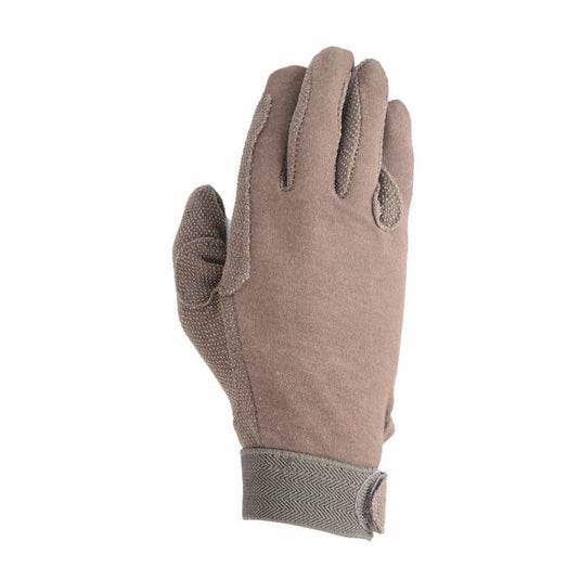 Hy Equestrian Cotton Pimple Palm Gloves Brown - Ashurst Equestrian & Country