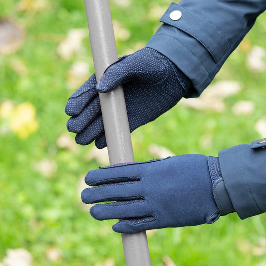 Hy Equestrian Cotton Pimple Palm Gloves Navy - Ashurst Equestrian & Country