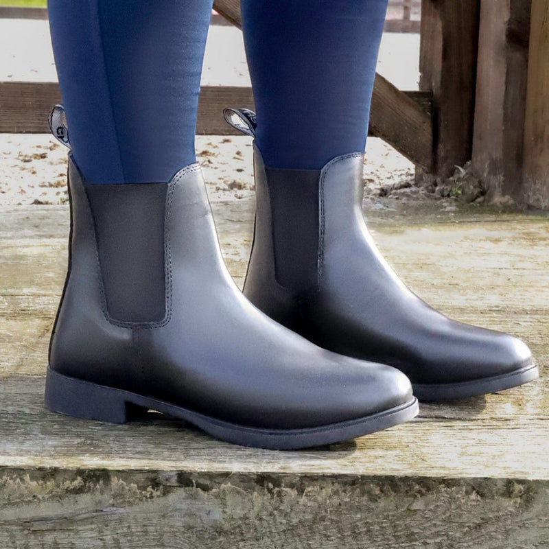 Load image into Gallery viewer, Hy Equestrian Durham Jodhpur Boots Adult Black - Ashurst Equestrian &amp; Country
