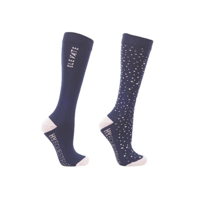 Load image into Gallery viewer, Hy Equestrian Elevate Allure Socks Adult Navy - Ashurst Equestrian &amp; Country
