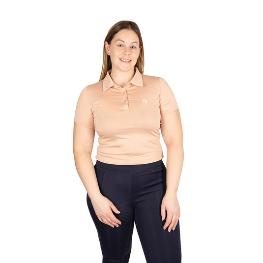 Hy Equestrian Elevate Essential Polo Shirt Maple Sugar - Ashurst Equestrian & Country