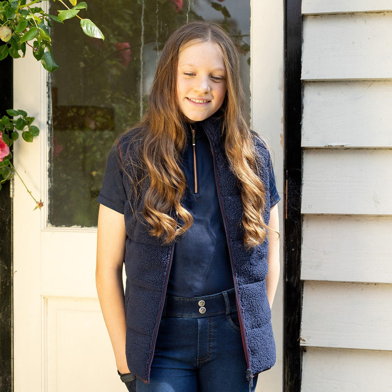 Load image into Gallery viewer, Hy Equestrian Elevate Heritagemizs Teddy Fleece Gilet Navy - Ashurst Equestrian &amp; Country
