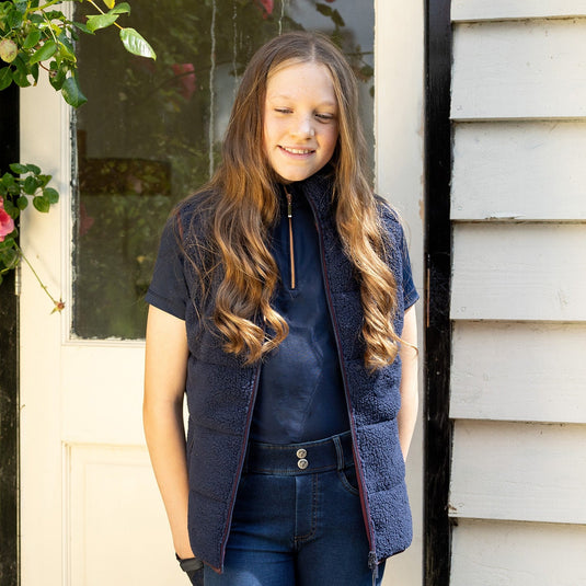 Hy Equestrian Elevate Heritagemizs Teddy Fleece Gilet Navy - Ashurst Equestrian & Country