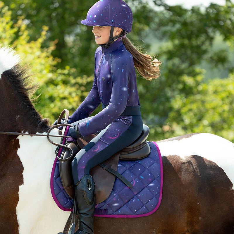 Load image into Gallery viewer, Hy Equestrian Elevate Misz Outof This World Tights Nvy/Mgt - Ashurst Equestrian &amp; Country
