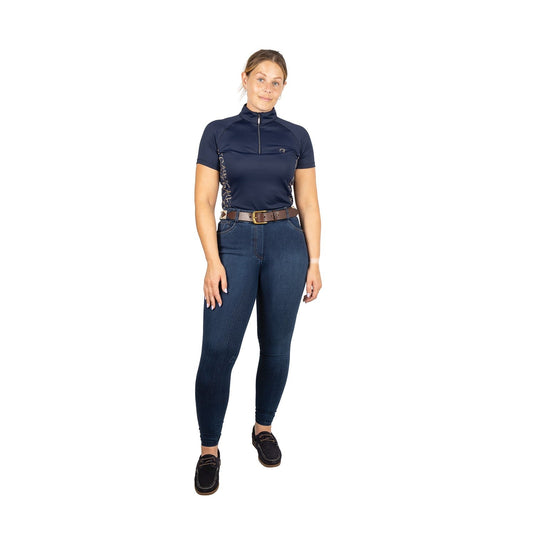 Hy Equestrian Elevate Style Denim Breeches Dark Blue - Ashurst Equestrian & Country